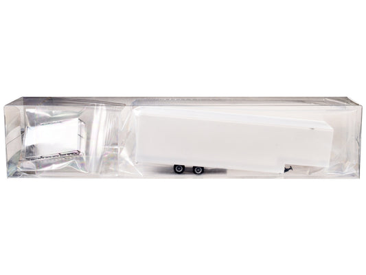 Race Horse Transport Trailer White 1/87 (HO) Plastic Model by Promotex