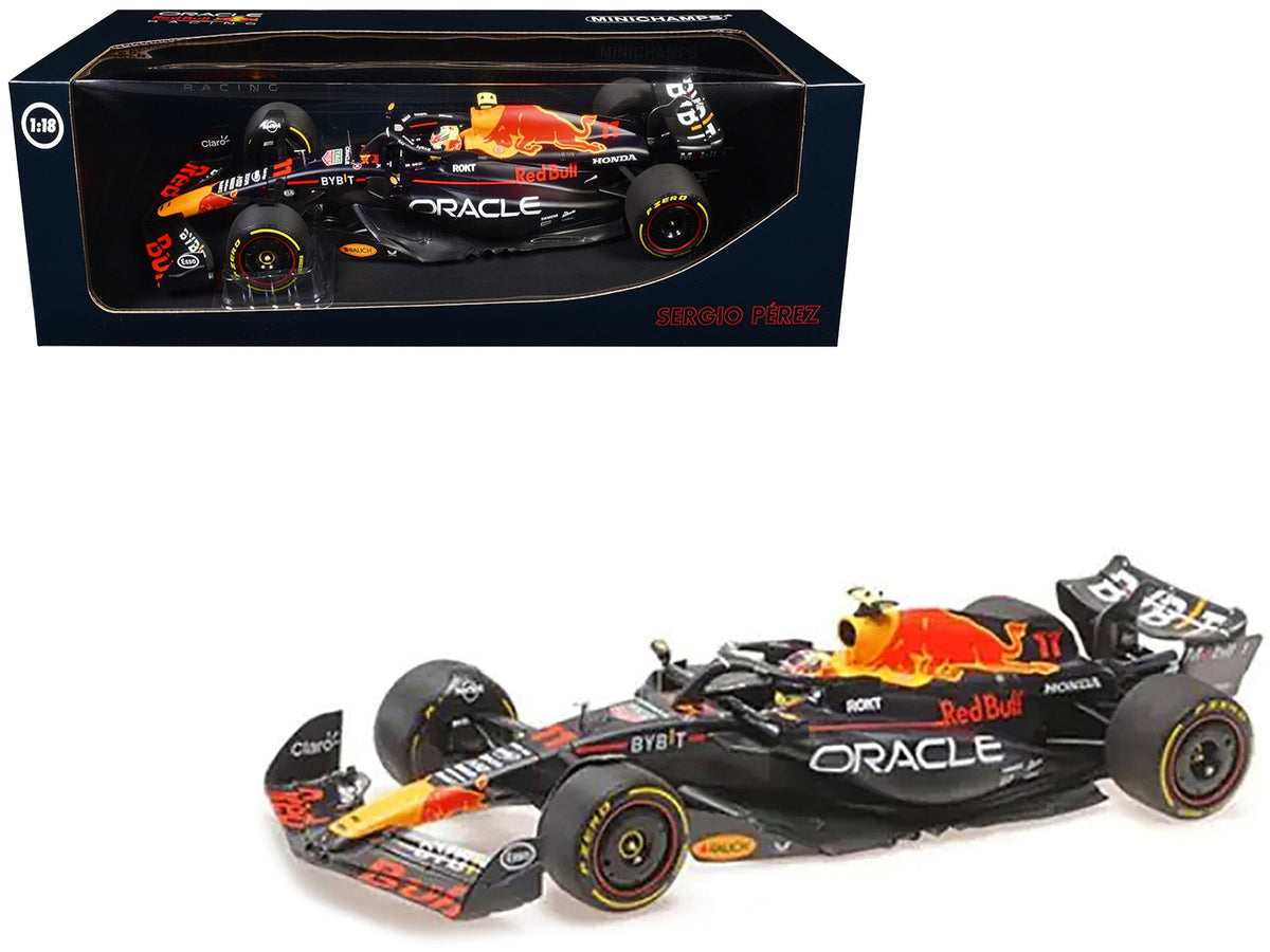 Red Bull Racing RB19 #11 Sergio Perez Formula 1 diecast model car by Minichamps, limited edition 1/18 scale, detailed F1 replica