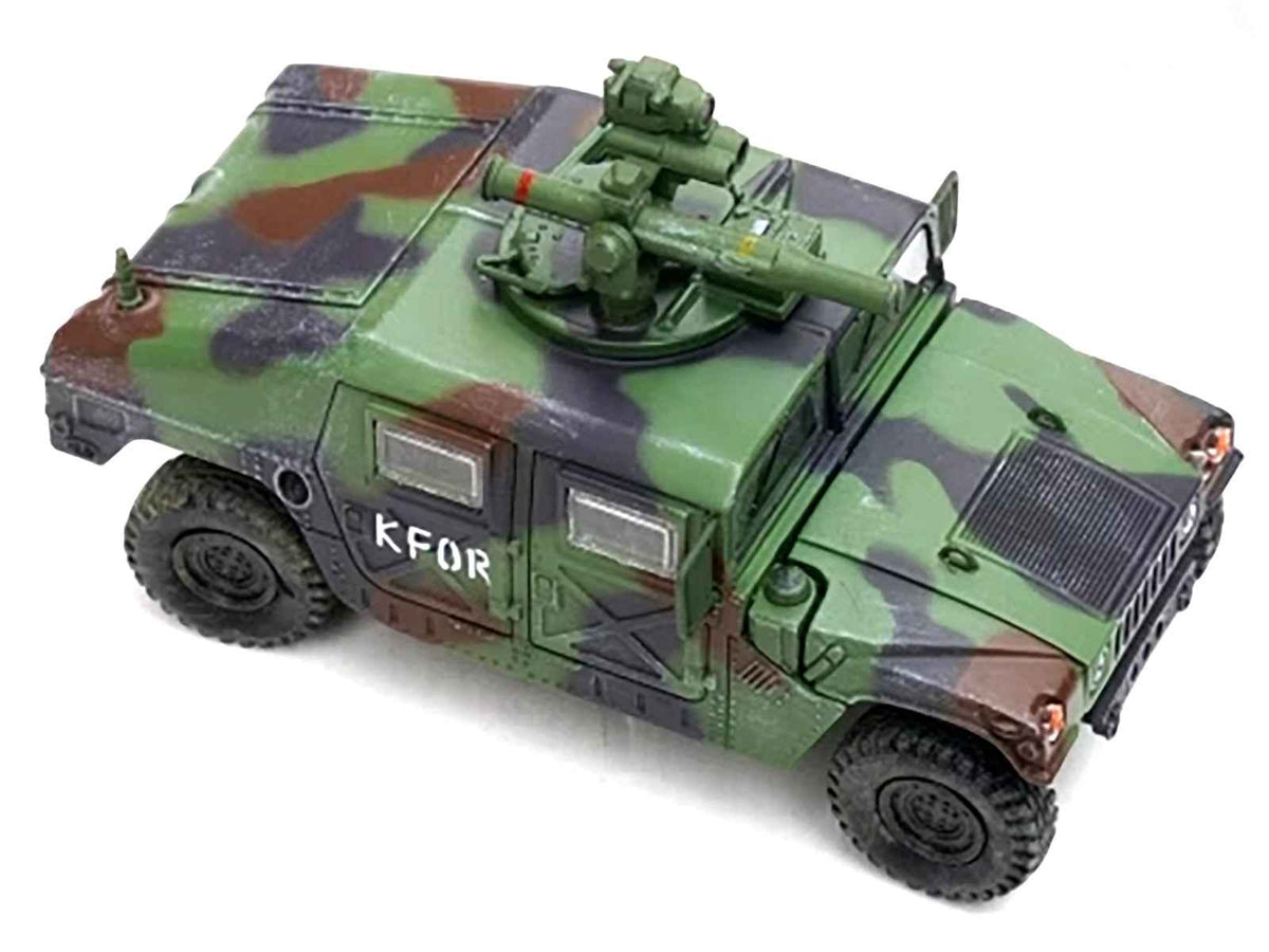 Miniature Motors 1/64 diecast M1046 HUMVEE tow missile carrier in green camouflage, military miniature model with 3rd Battalion insignia.