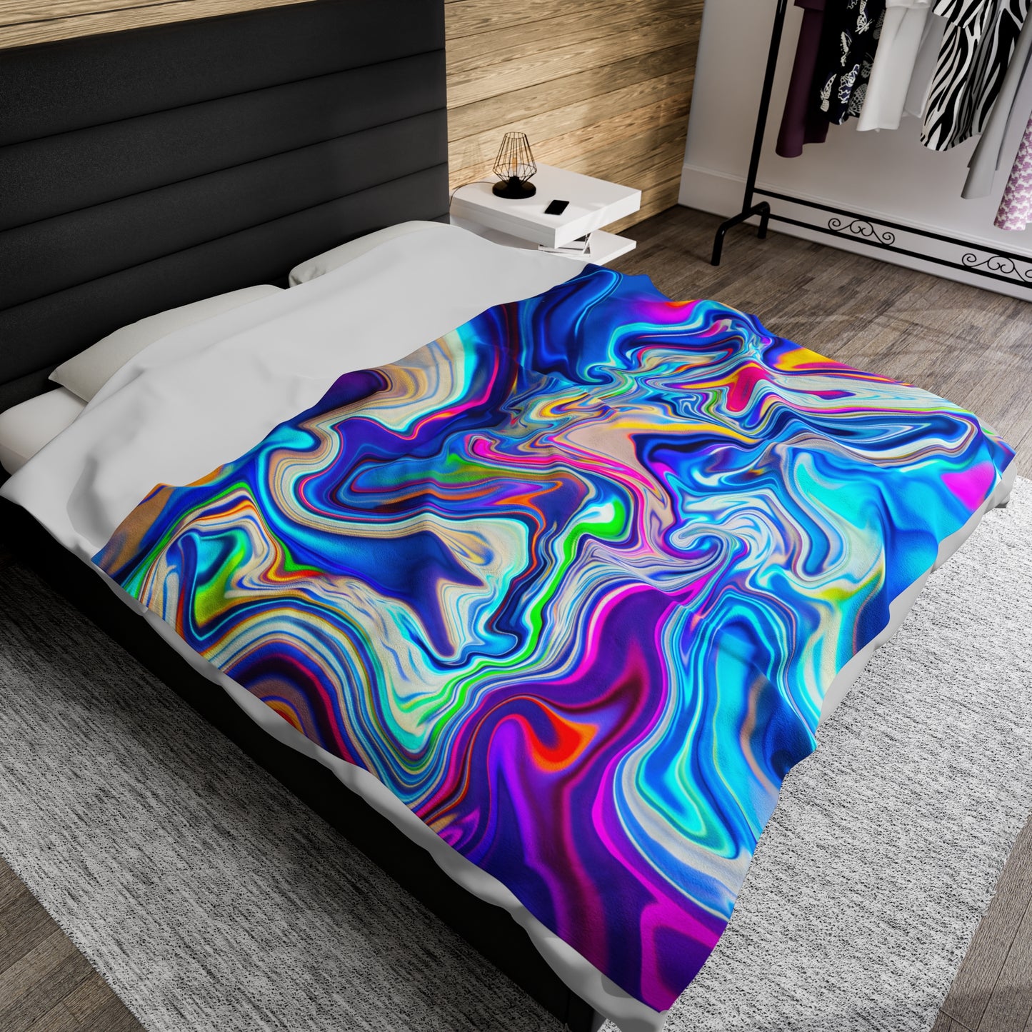 Plush Blanket - DR41NB0W Melted Rainbow Art Design (0xLuckless)