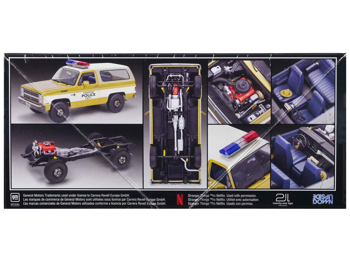 Miniature Motors Level 4 Jim Hopper 1985 Chevrolet K5 Blazer model kit from Stranger Things, 1/25 scale, assembled and detailed.
