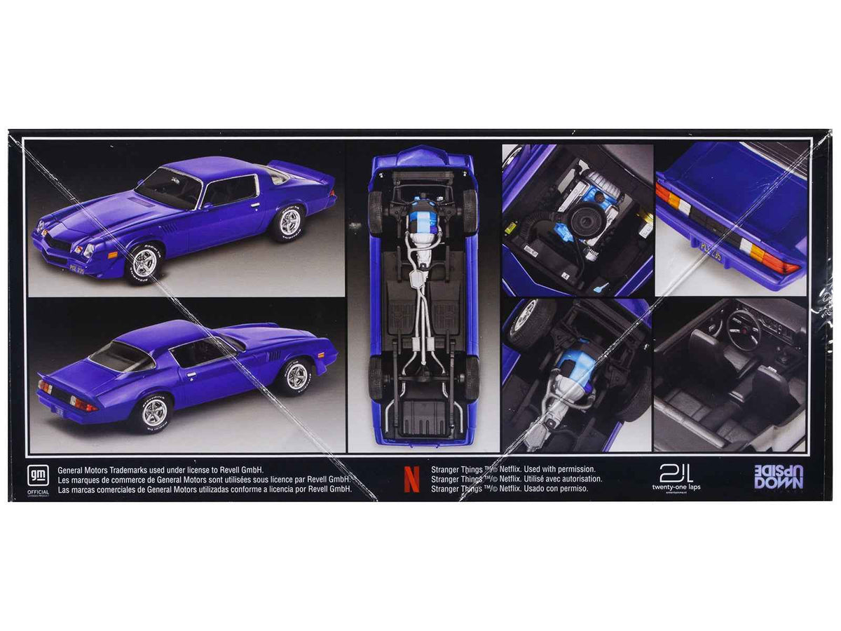 Miniature Motors Level 4 Billy Hargrove 1979 Chevrolet Camaro Z/28 model kit by Revell, featuring detailed 1/24 scale TV series replica.