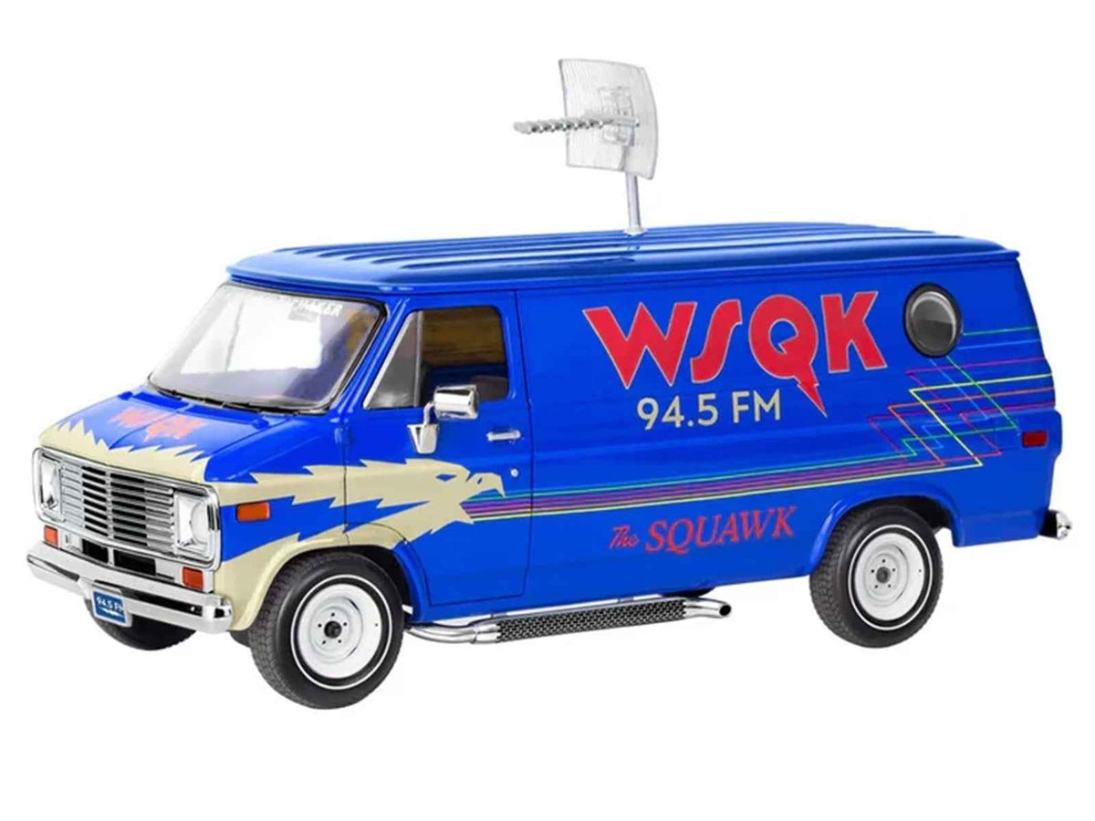 Miniature Motors Level 3 Model Kit of the 1977 GMC "WSQK Squawk" Van from Stranger Things, 1/25 scale, assembled or unassembled.