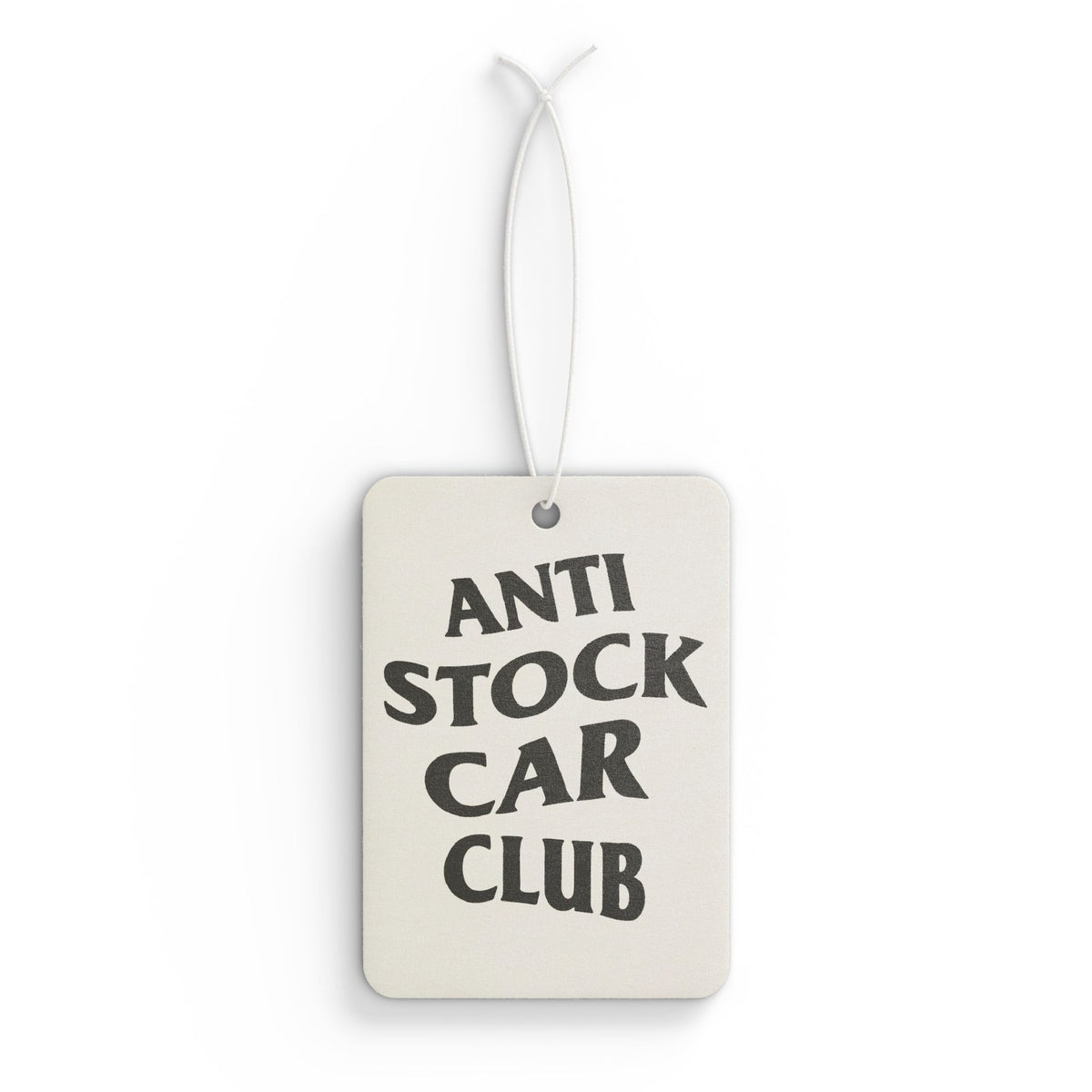 Printify Anti Stock Car Club air freshener accessory with a stylish design, ideal for car interior freshness.