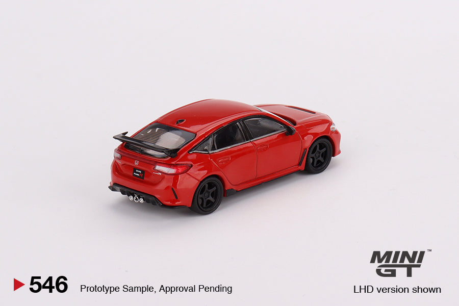 Miniature Honda Civic Type R rally red diecast model in 1:64 scale, detailed Honda car toy for collectors and enthusiasts.