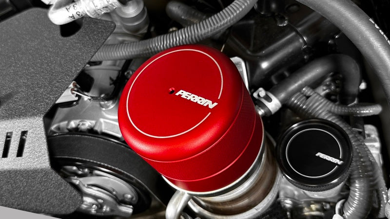 PERRIN red oil filter cover for Subaru WRX, BRZ, Toyota 86 and GR86 by JDMuscle