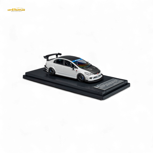 Microturbo Honda Civic Type R FD2 Spoon Sports Metallic White 1:64 - Evergreen Kings