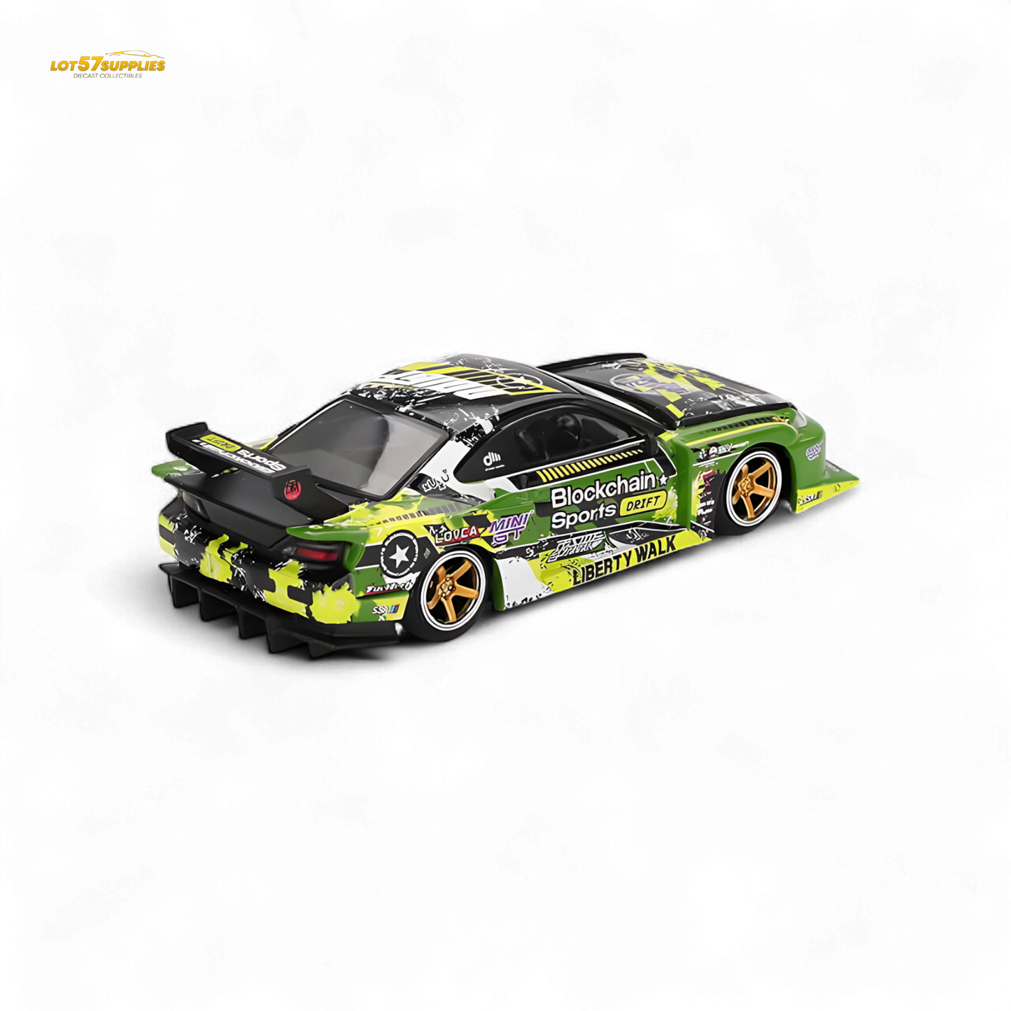 Mini GT Nissan LB-Super Silhouette S15 SILVIA #555 V2 2024 Formula Drift Japan - Evergreen Kings