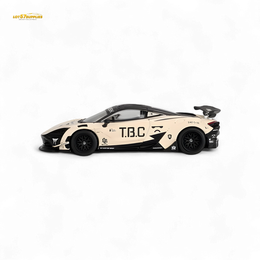 Mini GT McLaren 720S LB★Works diecast model in 1:64 scale, detailed blue McLaren sports car with LB★Works design