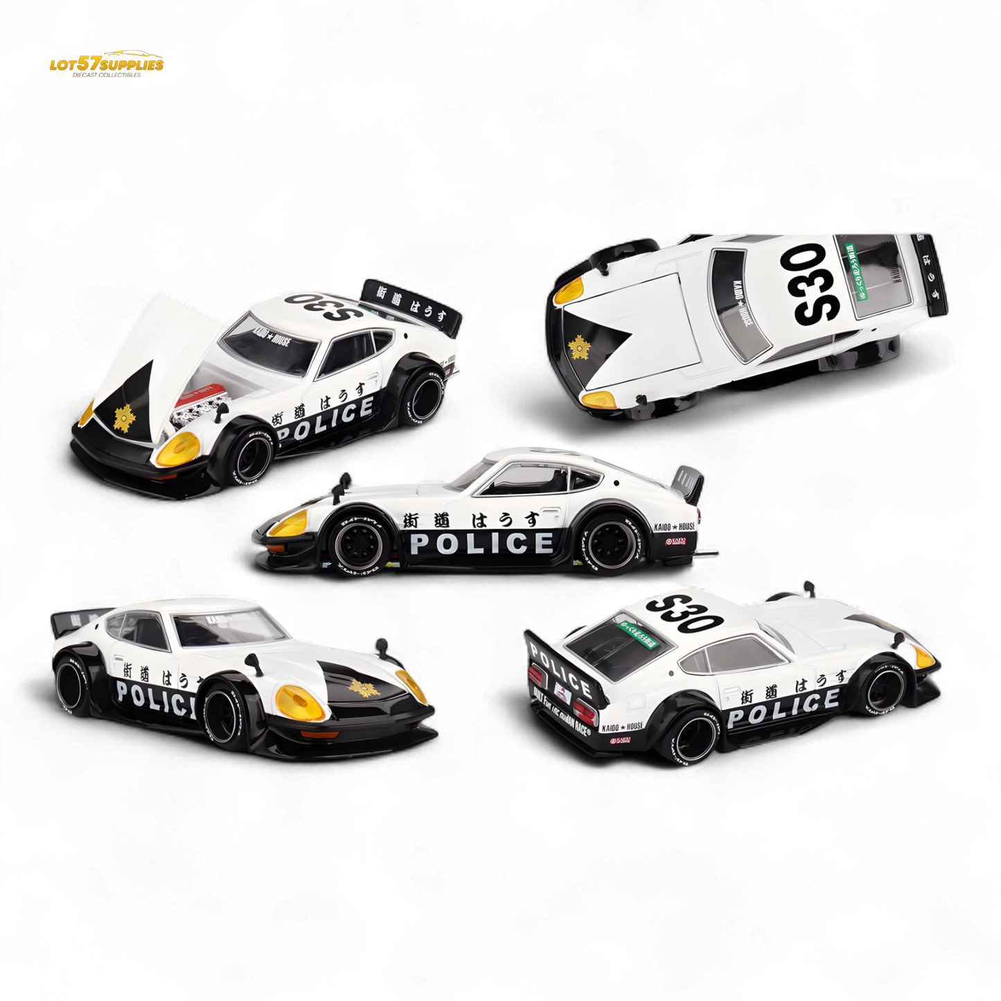 Pre-order Nissan Fairlady Z GT Police diecast model by Lot57Supplies, 1:64 scale, detailed Nissan vehicle for collectors