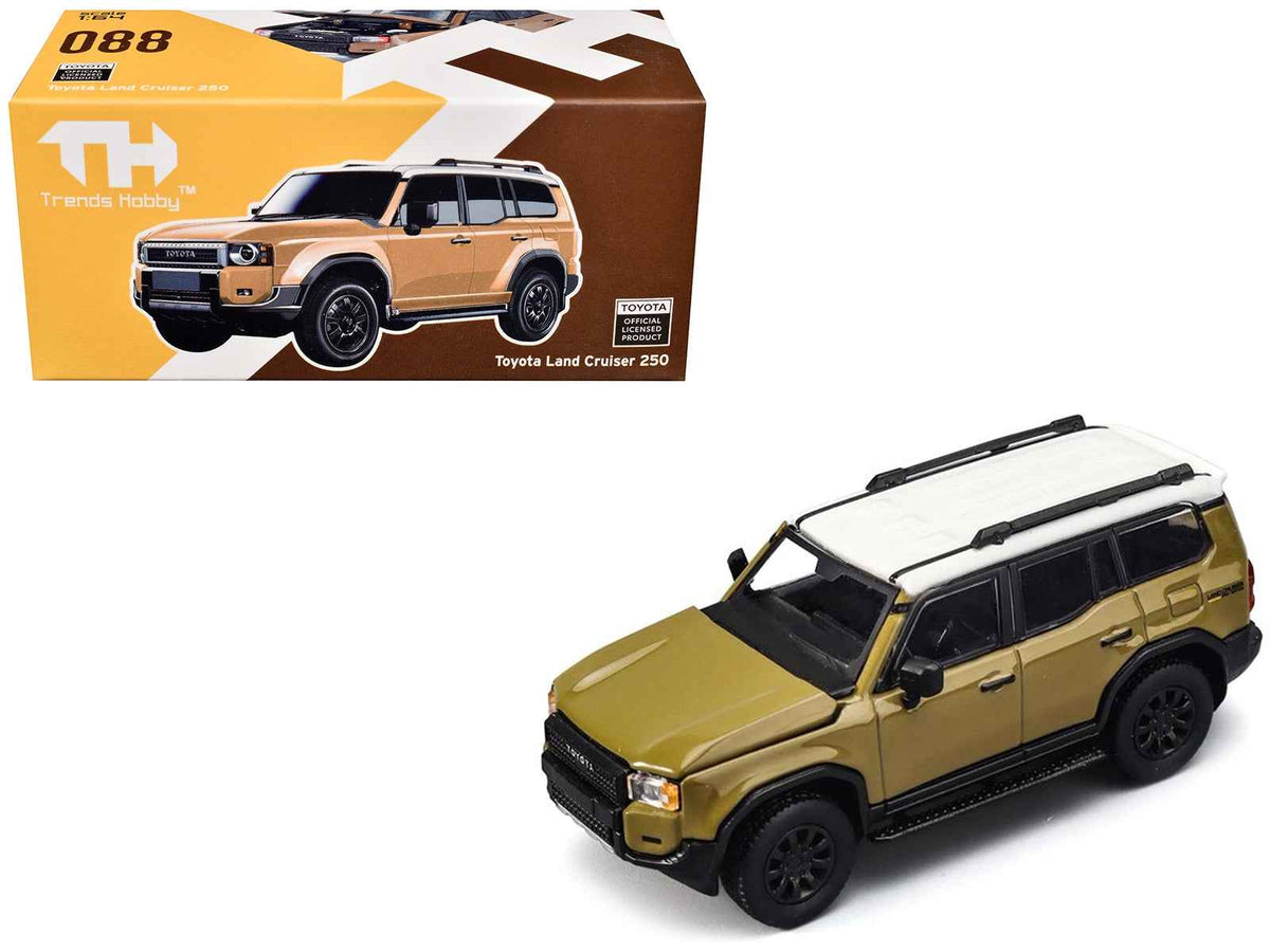 Miniature Motors Toyota Land Cruiser 250 diecast model car in sand color with white top, 1/64 scale, by Trends Hobby.