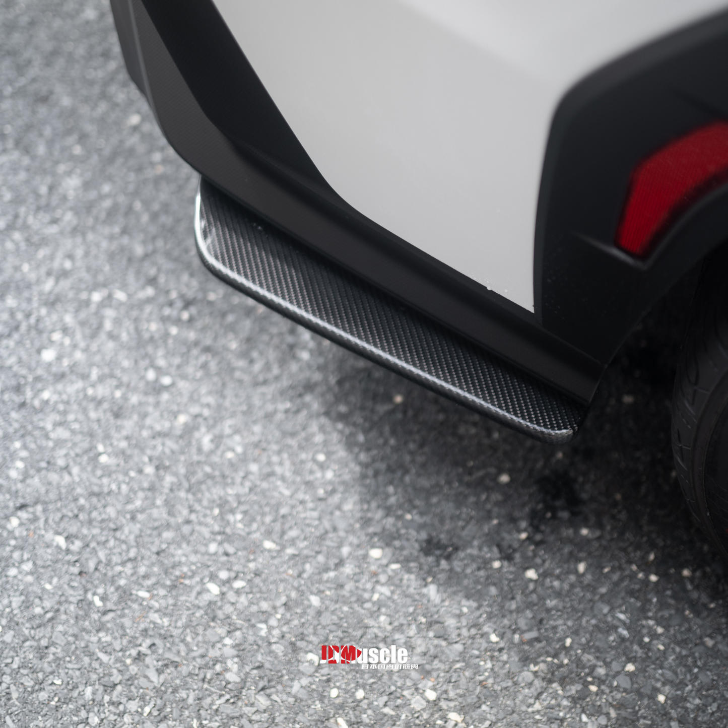 JDMuscle Tanso carbon fiber rear spats for 2022-2025 Subaru WRX, OE+ style, rear lips designed for sporty aerodynamic look.