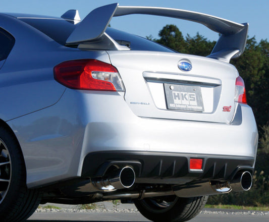 FR SPORT HKS Super Turbo Muffler for WRX STI, exhaust insert muffler with sleek design and durable construction visible in the image.