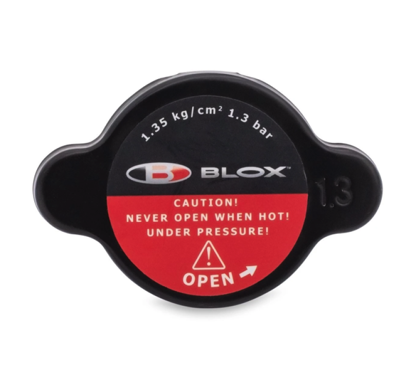 FR SPORT BLOX Racing radiator cap for 88-91 Honda Civic, 1.3 Bar pressure, durable metal construction, visible on engine cooling system.
