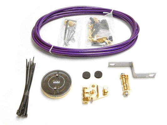 Universal HKS Circle Earth System Grounding Kit by FR SPORT, showing black grounding cables and connectors for vehicle grounding.
