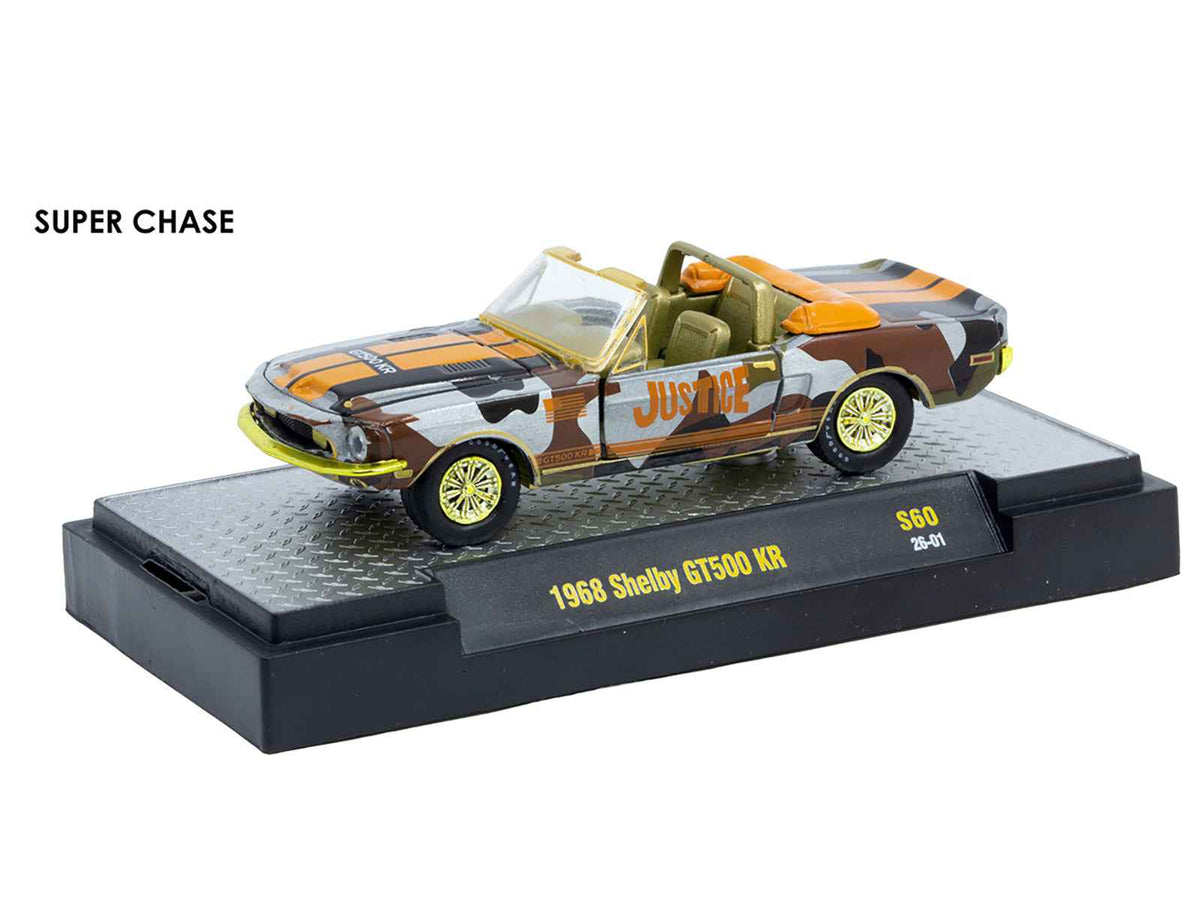 Set of 6 Miniature Motors "Auto Meets" 1/64 scale diecast car models in display cases, limited edition S60 by M2 Machines.