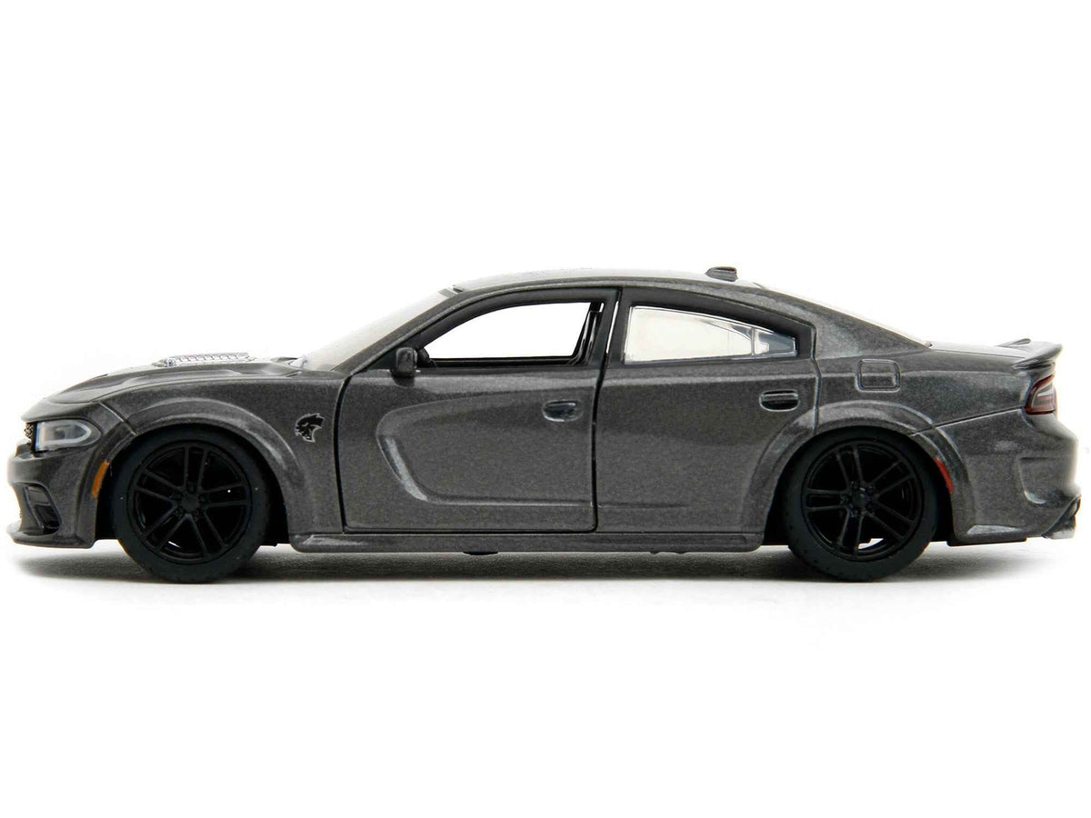 Gray metallic 1/32 diecast model of 2021 Dodge Charger SRT Hellcat from Fast & Furious, by Jada's Miniature Motors.