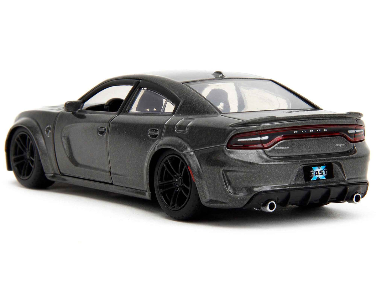 Gray metallic 2021 Dodge Charger SRT Hellcat diecast model car from Fast & Furious series by Miniature Motors, detailed 1/32 scale.