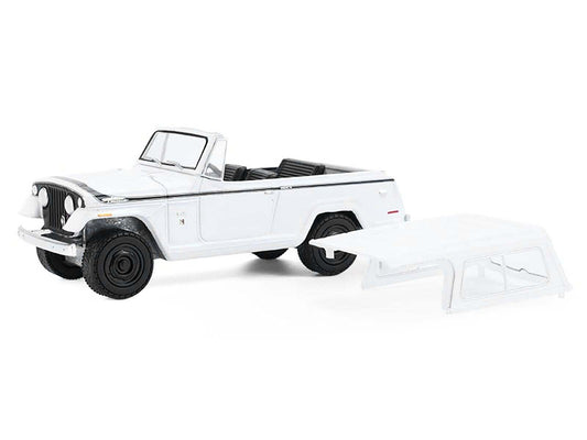 1971 Jeep Jeepster Commando White with Black Stripes "All Terrain" Series 17 1/64 Diecast Model Car by Greenlight