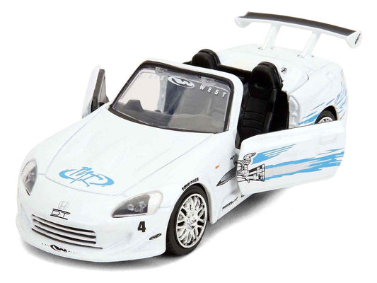 2001 Honda S2000 Convertible White with Graphics "Fast & Furious Remix - 25th Anniversary" Series 1/32 Diecast Model Car by Jada