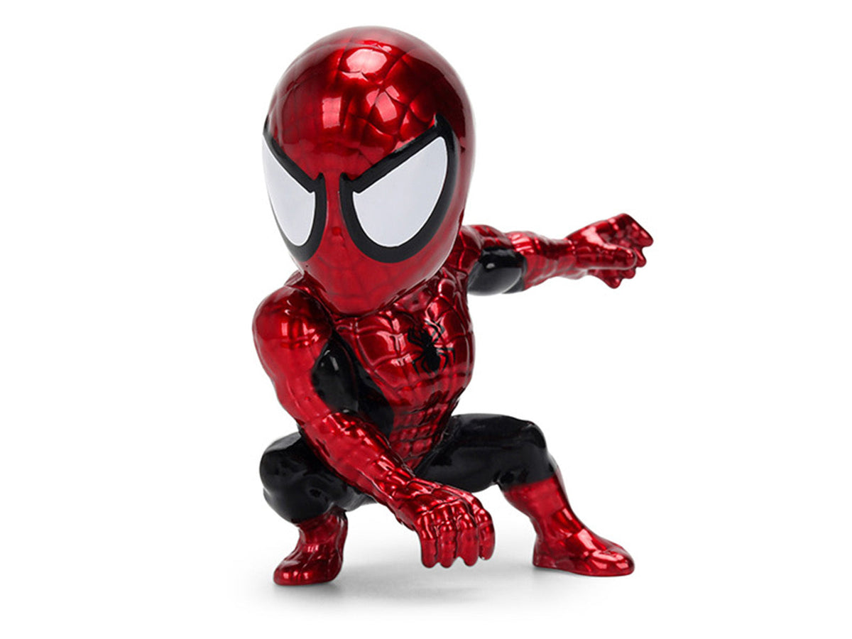 Set of four Spider-Man diecast figures from Miniature Motors' Metalfigs Series, featuring detailed Marvel superhero models.
