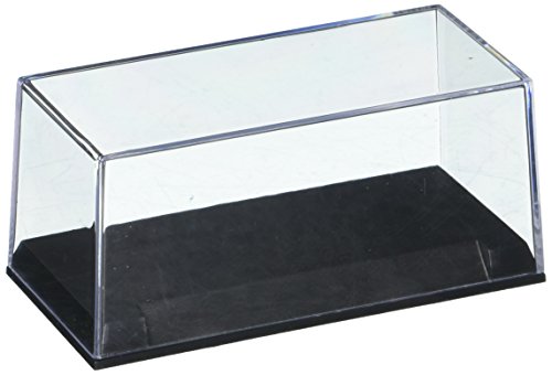 Six Miniature Motors 1/64 scale model car display show cases arranged in a row, showcasing clear acrylic enclosures for collectibles.