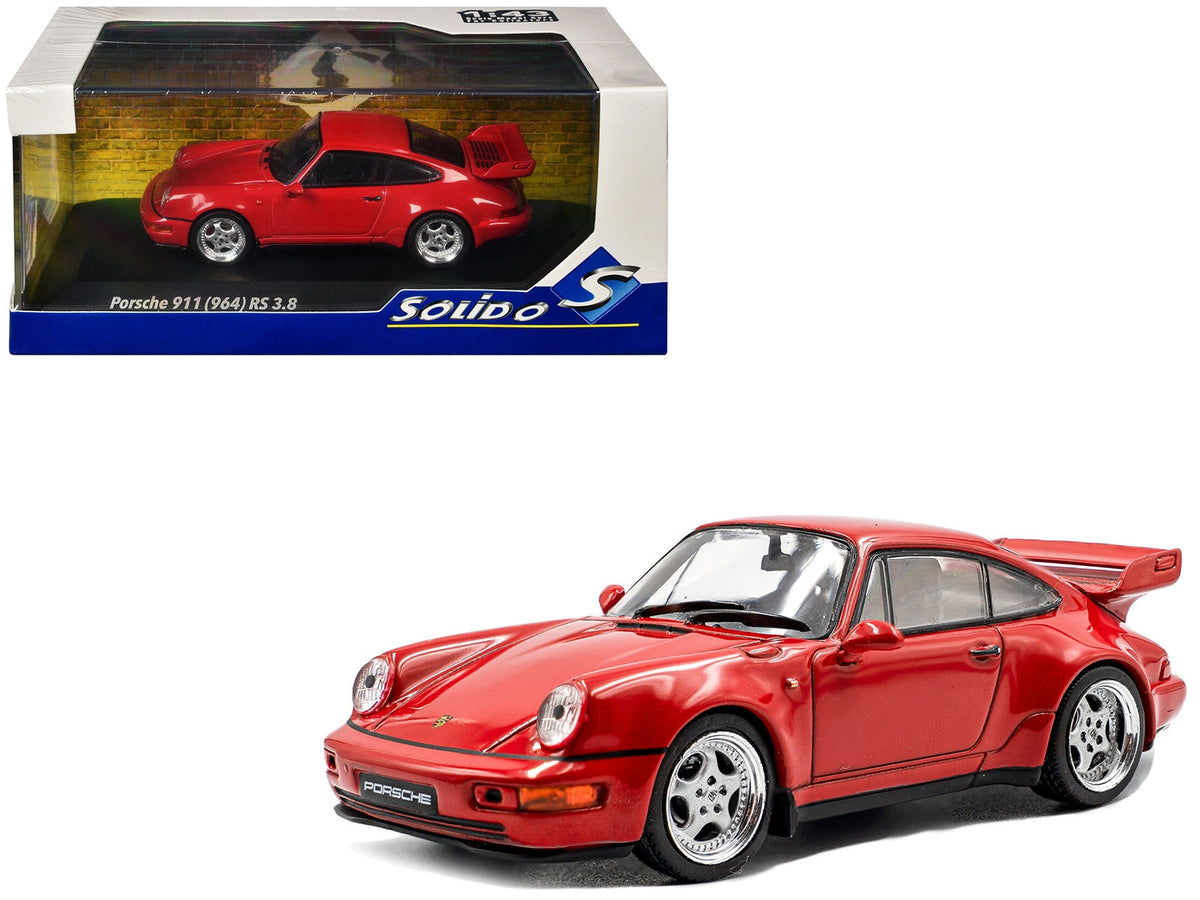 Miniature Motors 1994 Porsche 911 (964) RS 3.8 diecast model car in Guards Red, detailed 1/43 scale by Solido.