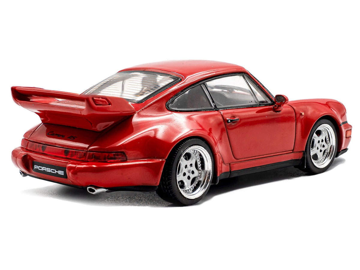 Miniature Motors 1/43 scale Porsche 911 (964) RS 3.8 diecast model car in Guards Red by Solido, detailed and realistic.