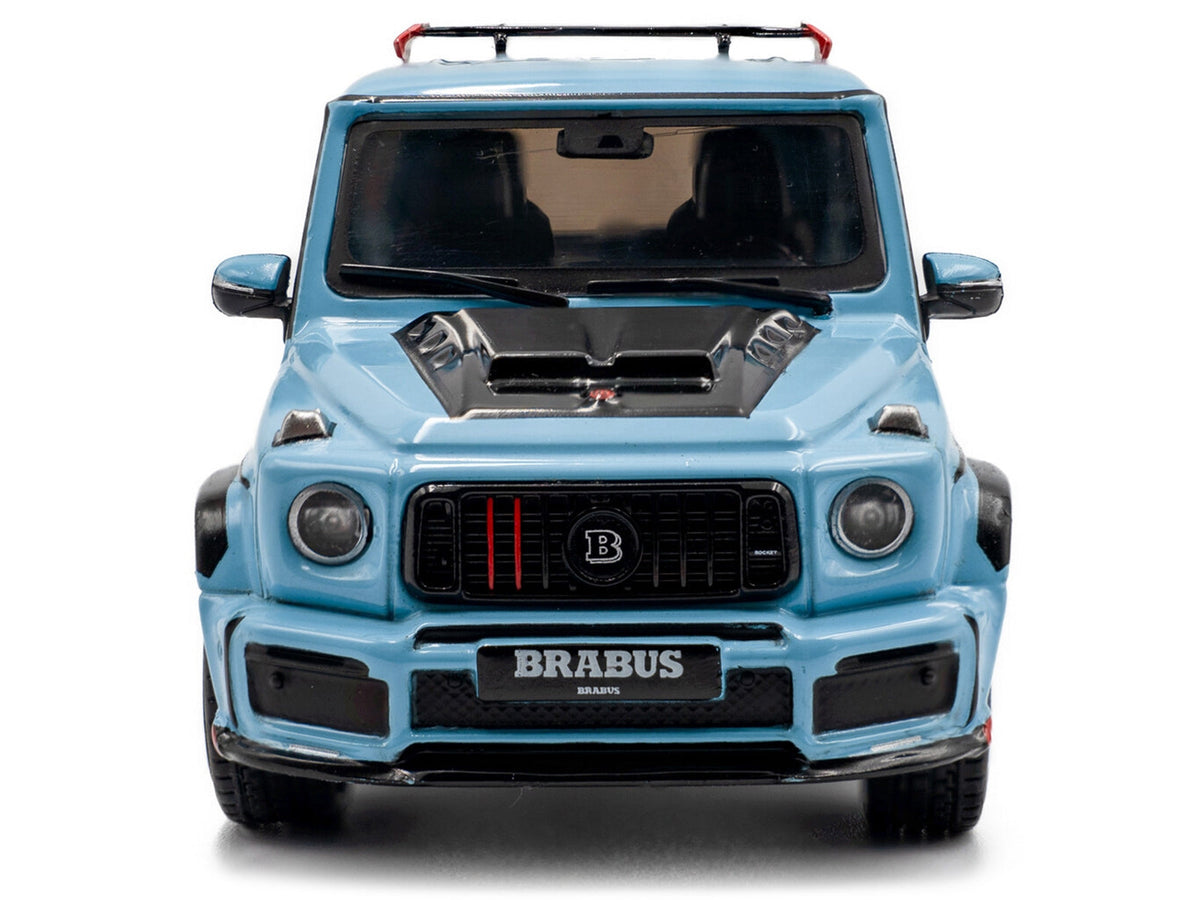2021 Brabus Rocket 900 China Blue diecast model car by Solido, with black hood, 1/43 scale, detailed miniature vehicle.
