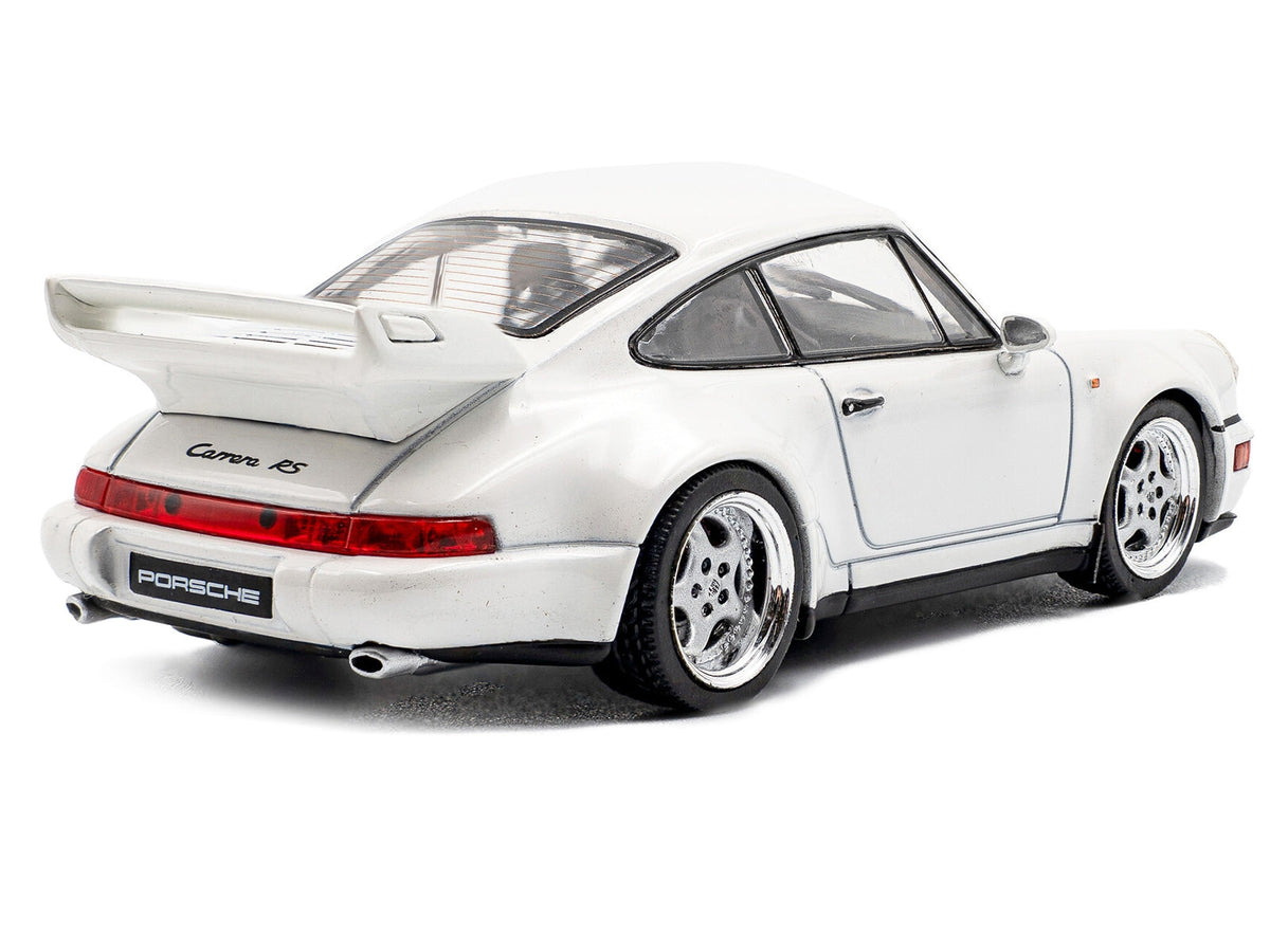 Miniature Porsche 911 (964) RS 3.8 diecast model car in Grand Prix White by Solido, detailed 1/43 scale collectible.