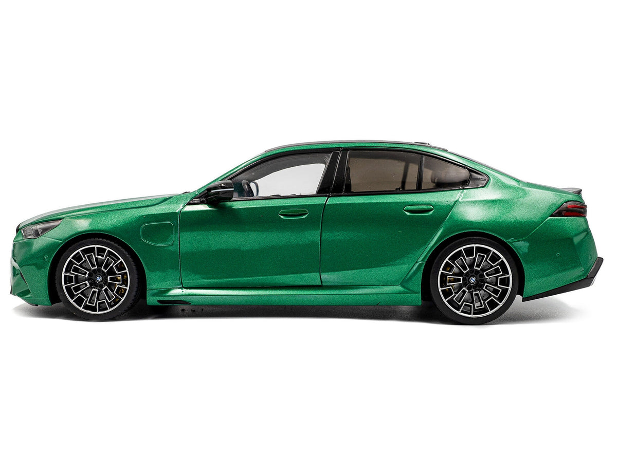 Miniature BMW M5 diecast model car in Isle of Man Green metallic by Solido, detailed 1/18 scale BMW model from Miniature Motors