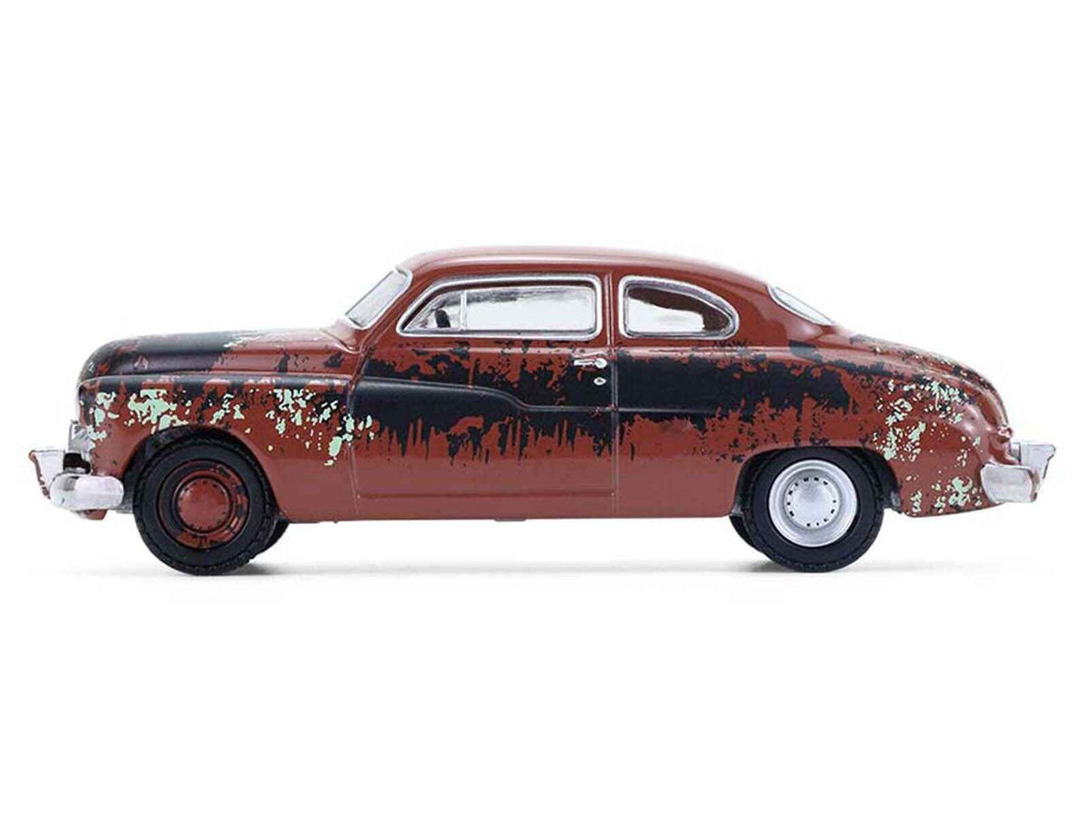 Miniature Motors 1/64 diecast model of 1949 Mercury Eight "Barn Find" in rusted brown from Greenlight's "Down on the Farm" Series 11.