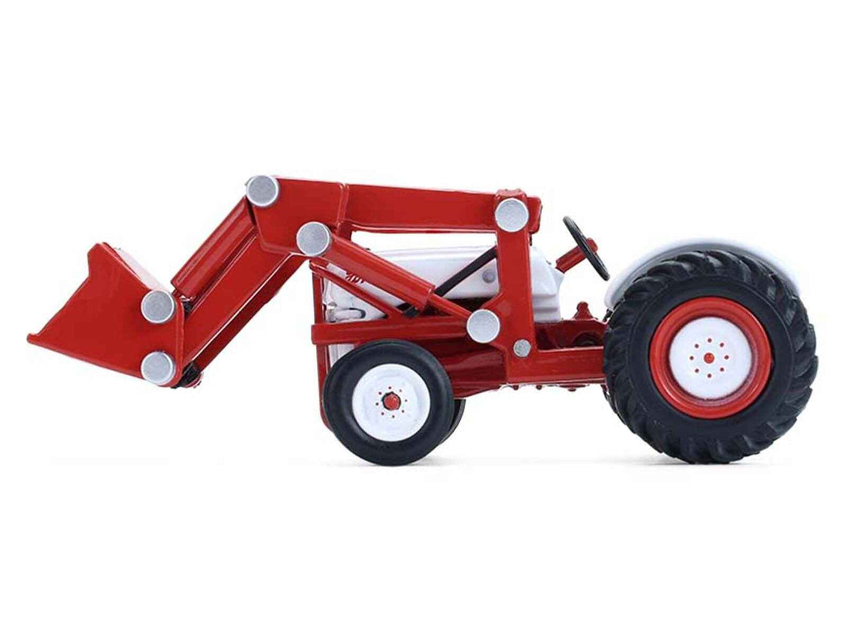 Miniature Motors 1952 Ford 8N tractor diecast model in red and white, part of Greenlight's Down on the Farm series, 1/64 scale