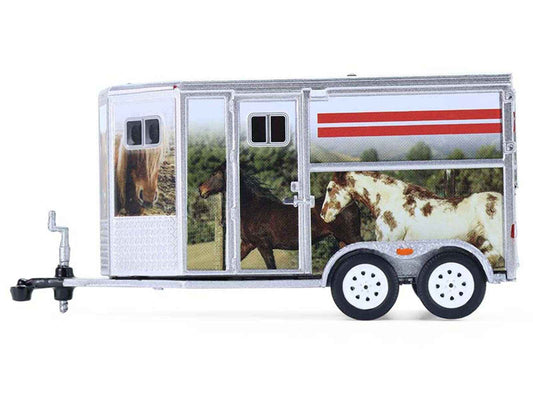 Horse Trailer Silver with Custom Horse Wrap "Down on the Farm" Series 11 1/64 Diecast Model by Greenlight