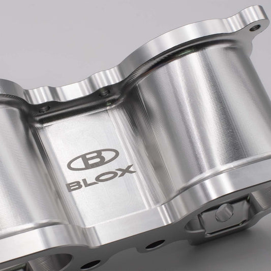 BLOX Racing 5-Axis TGV Delete Kit for Subaru WRX, STi, Legacy, and Forester EJ20/EJ25 intake manifold components.