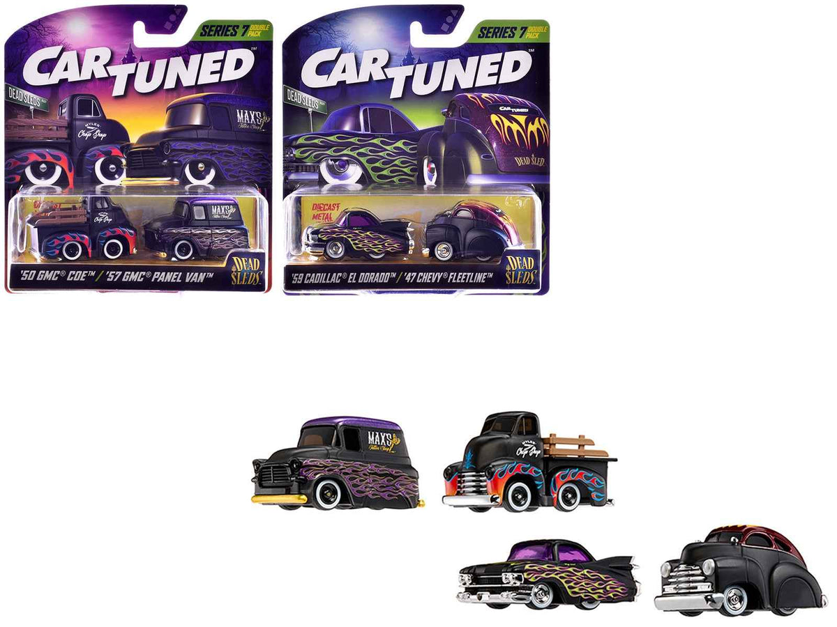 Miniature Motors Dead Sleds Series 7 diecast model cars set featuring four detailed miniature vehicles from CarTuned's collection.