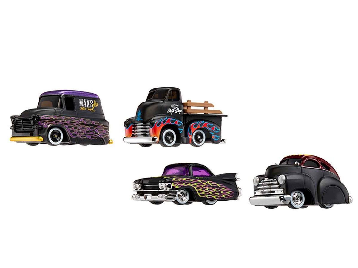 Four Miniature Motors Dead Sleds Series 7 diecast model cars in a double pack set, detailed collectible toy cars by CarTuned.