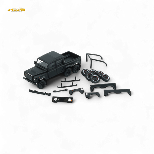BM Creations Land Rover Defender 110 6x6 Matte Blk RHD 1:64 - Evergreen Kings