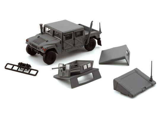 HUMVEE 4-CT Military Vehicle Matt Gray with Alternative Tops 1/64 Diecast Model Car by BM Creations