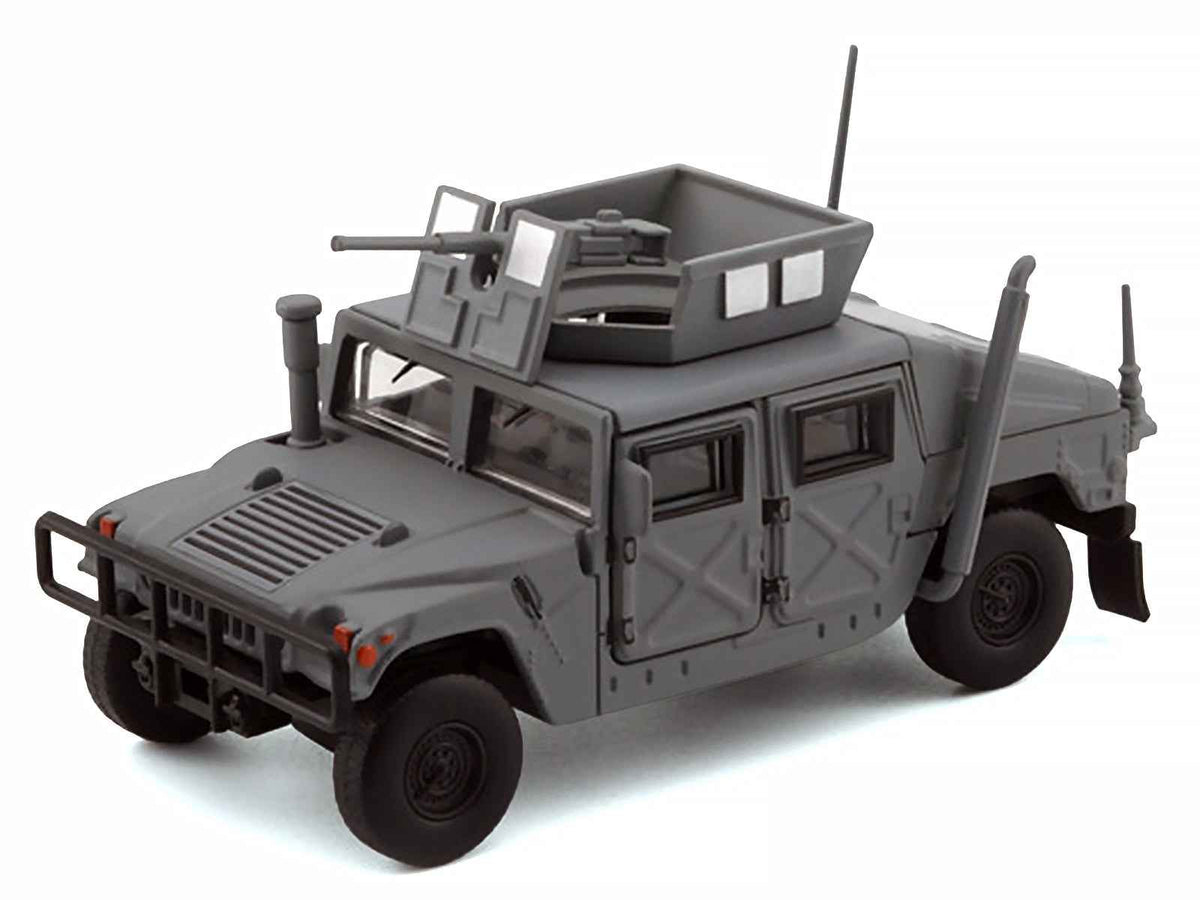 Miniature Motors HUMVEE 4-CT military vehicle diecast model in matte gray with alternative tops, 1/64 scale, by BM Creations.