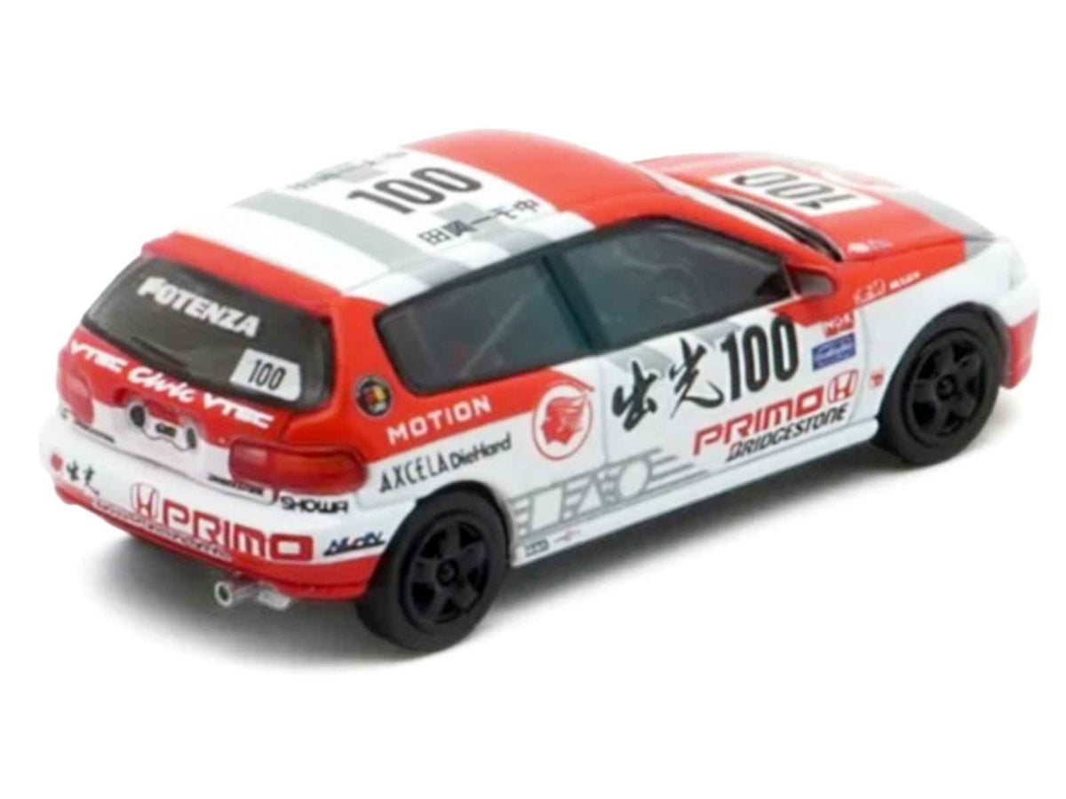 Miniature Honda Civic EG6 RHD diecast model car by Miniature Motors, featuring detailed decals from the Japanese Touring Car Championship.