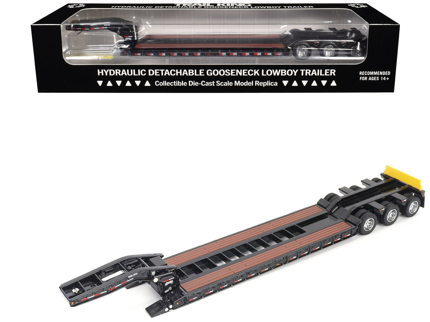 Trail King TK120 Hydraulic Detachable Gooseneck Lowboy Trailer Black (Regular Version) "Transport Series" 1/50 Diecast Model by Diecast Masters