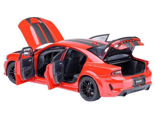 Dodge Charger Scat Pack Widebody Torred with Carbon Stripes 1/18 Model Car by Autoart