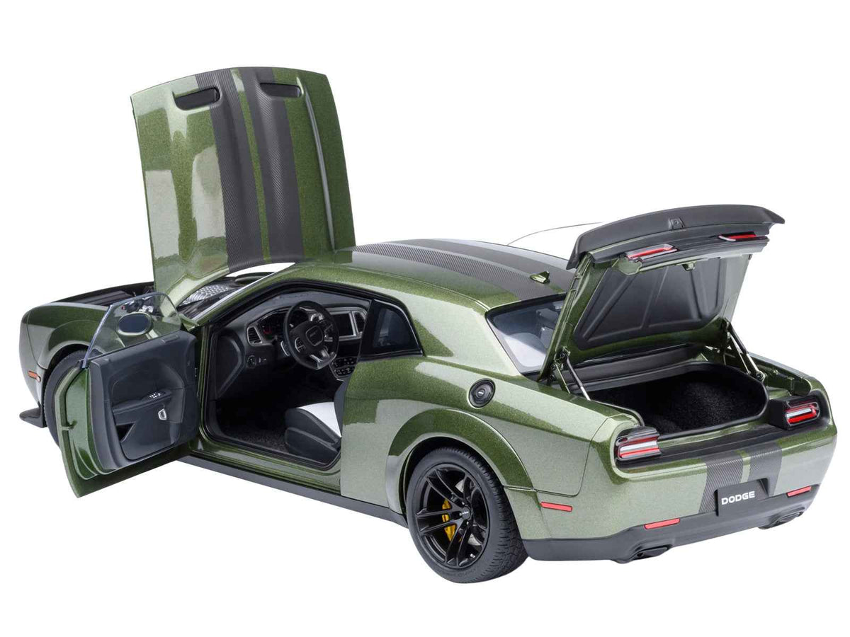 Miniature Motors 1/18 Dodge Challenger SRT Jailbreak F8 Green model car with carbon stripe details by Autoart