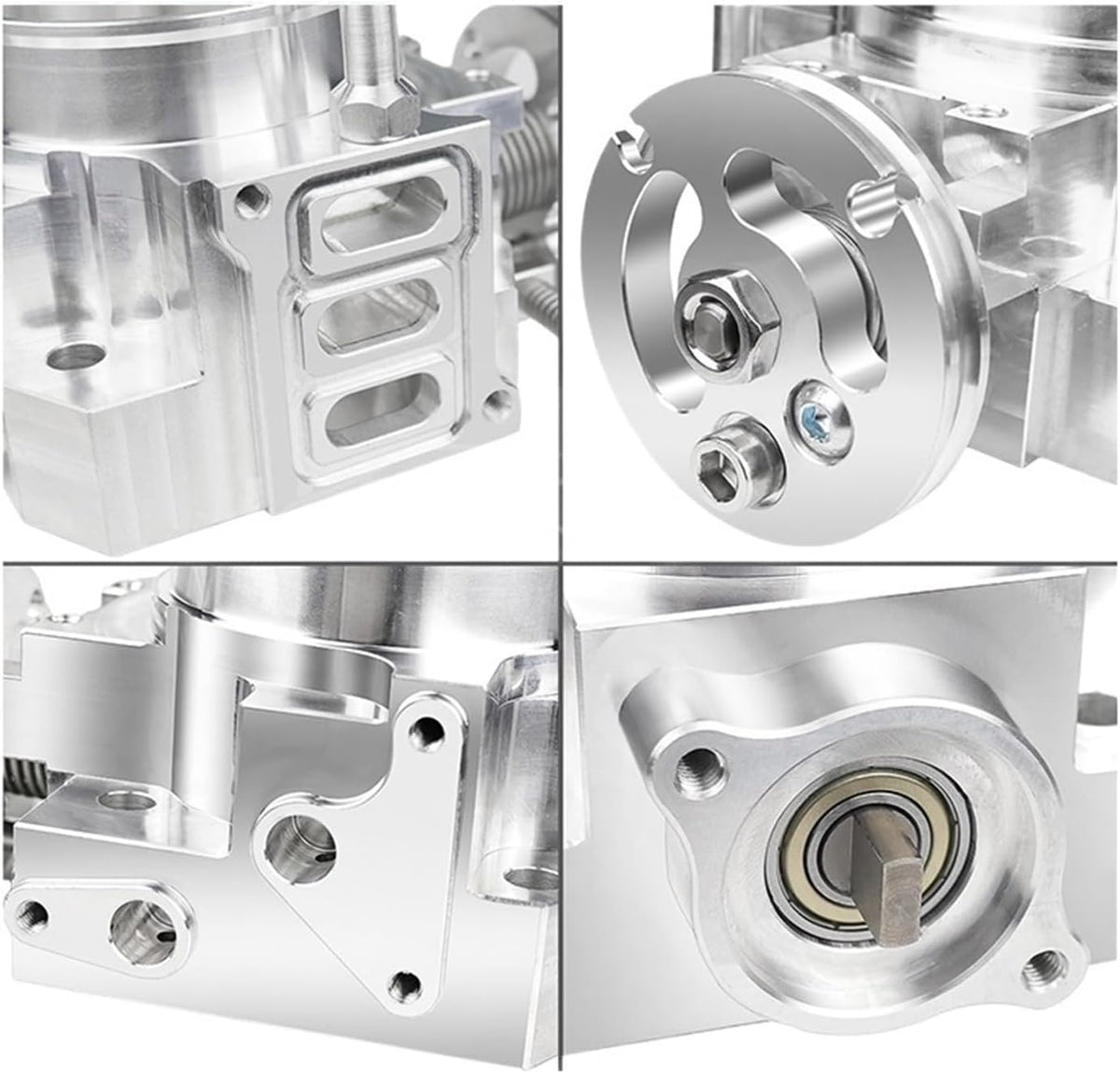 Silver SPDZ1 Billet Aluminum Throttle Body for Integra RSX DC5 and Civic Si EP3, 70mm diameter, by Speedzone Performance LLC