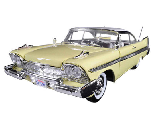 1958 Plymouth Fury "Timeless Classics" Yellow with White Top 1/18 Diecast Model Car by Motormax