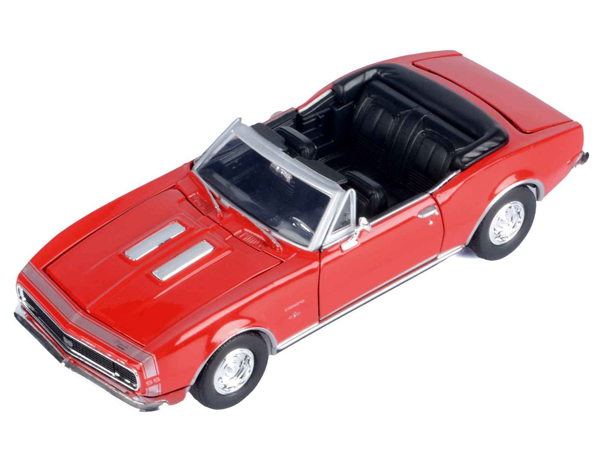 Miniature Motors 1967 Chevrolet Camaro SS Convertible diecast model car in burgundy, 1/24 scale, detailed Chevrolet models by Motormax.