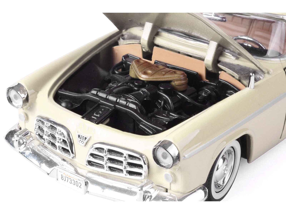 Cream 1955 Chrysler C300 Diecast Model Car by Miniature Motors from the Timeless Legends Series, 1/24 scale.