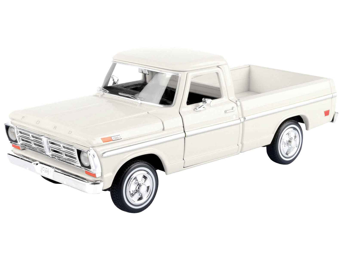 1972 Ford F-100 Pickup Truck diecast model by Miniature Motors, cream color from the Timeless Legends Series, 1/24 scale.