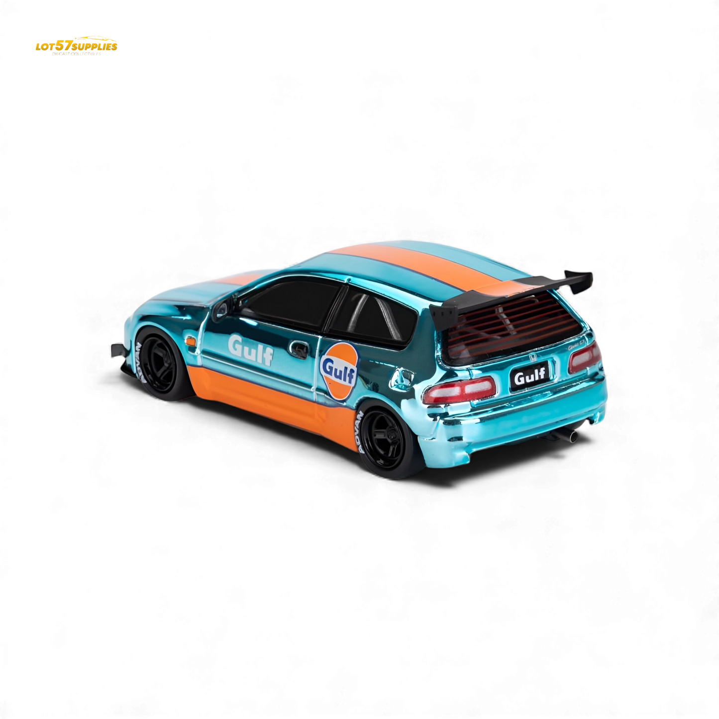 Pre-order ET Model Honda Civic EG6 Rocket Bunny diecast car in Gulf livery, 1:64 scale, detailed diecast model.